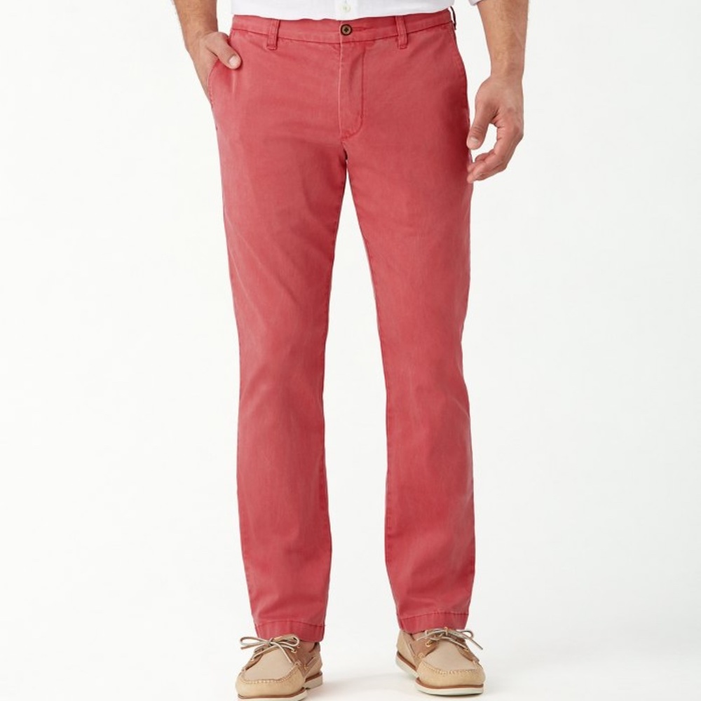 Tommy Bahama, Boracay Flat-Front Chino Pants, Color- Geranium, Men's 28x30